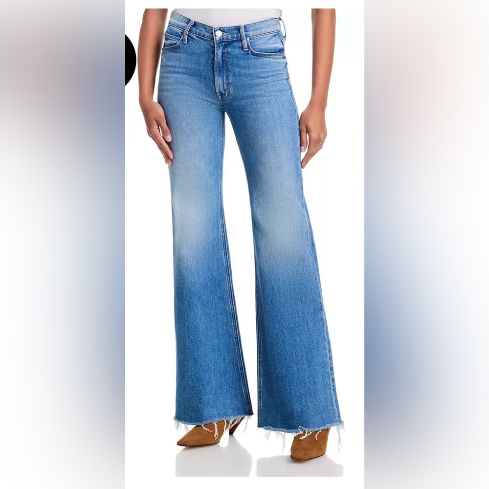 MOTHER Doozy Fray High Rise Flare Jeans in Heads or Tails - Picture 4 of 5